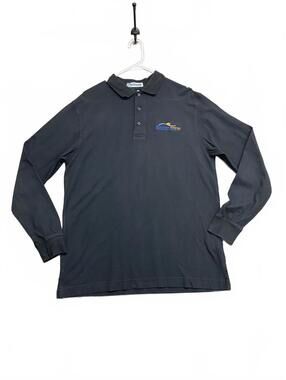 Bluewater Energy Long Sleeve Black Cotton Polo Shirt Extreme Tag Size Medium